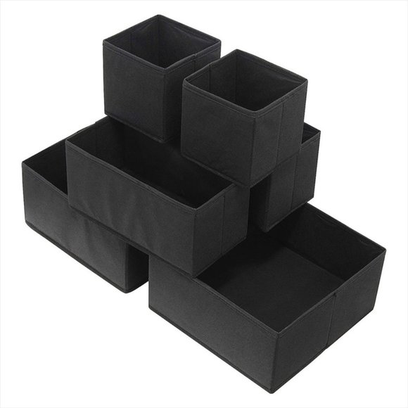 Amazon Other - Set of 4 Black Canvas Storage Bins NEW
